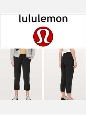 Lululemon On The Fly Crop Woven Pant 23" in Black Sz 8